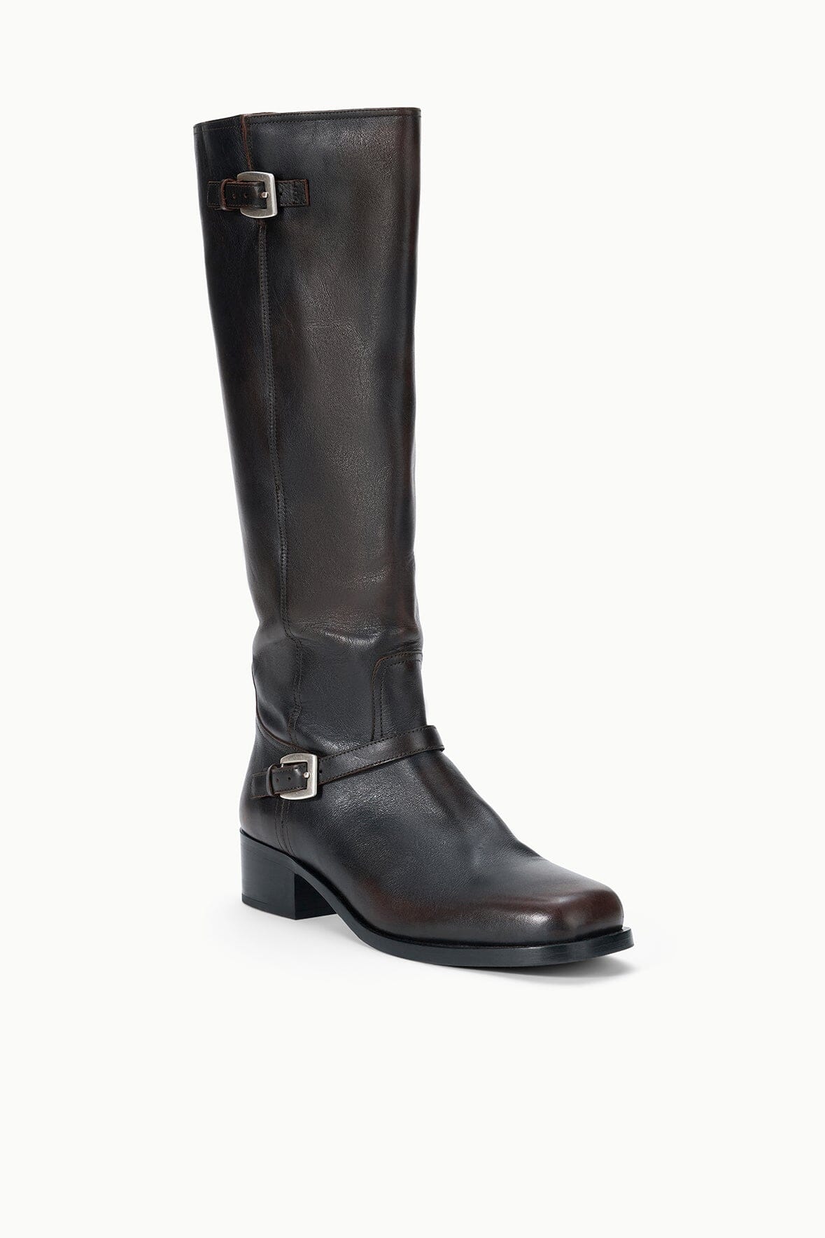 STAUD | Brooklyn Flat Boot Espresso Distressed