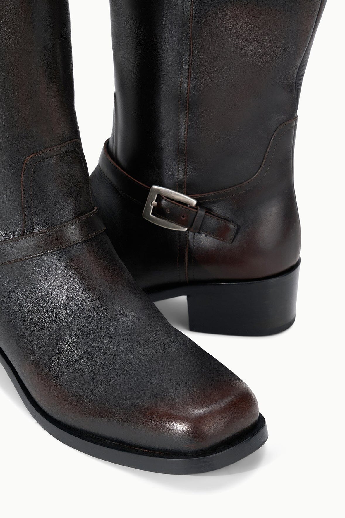STAUD | Brooklyn Flat Boot Espresso Distressed