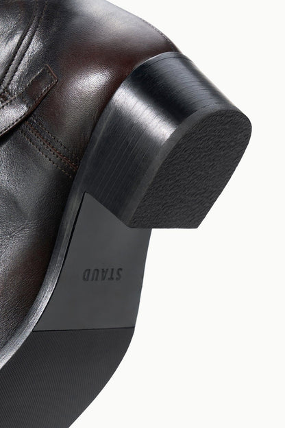 STAUD | Brooklyn Flat Boot Espresso Distressed