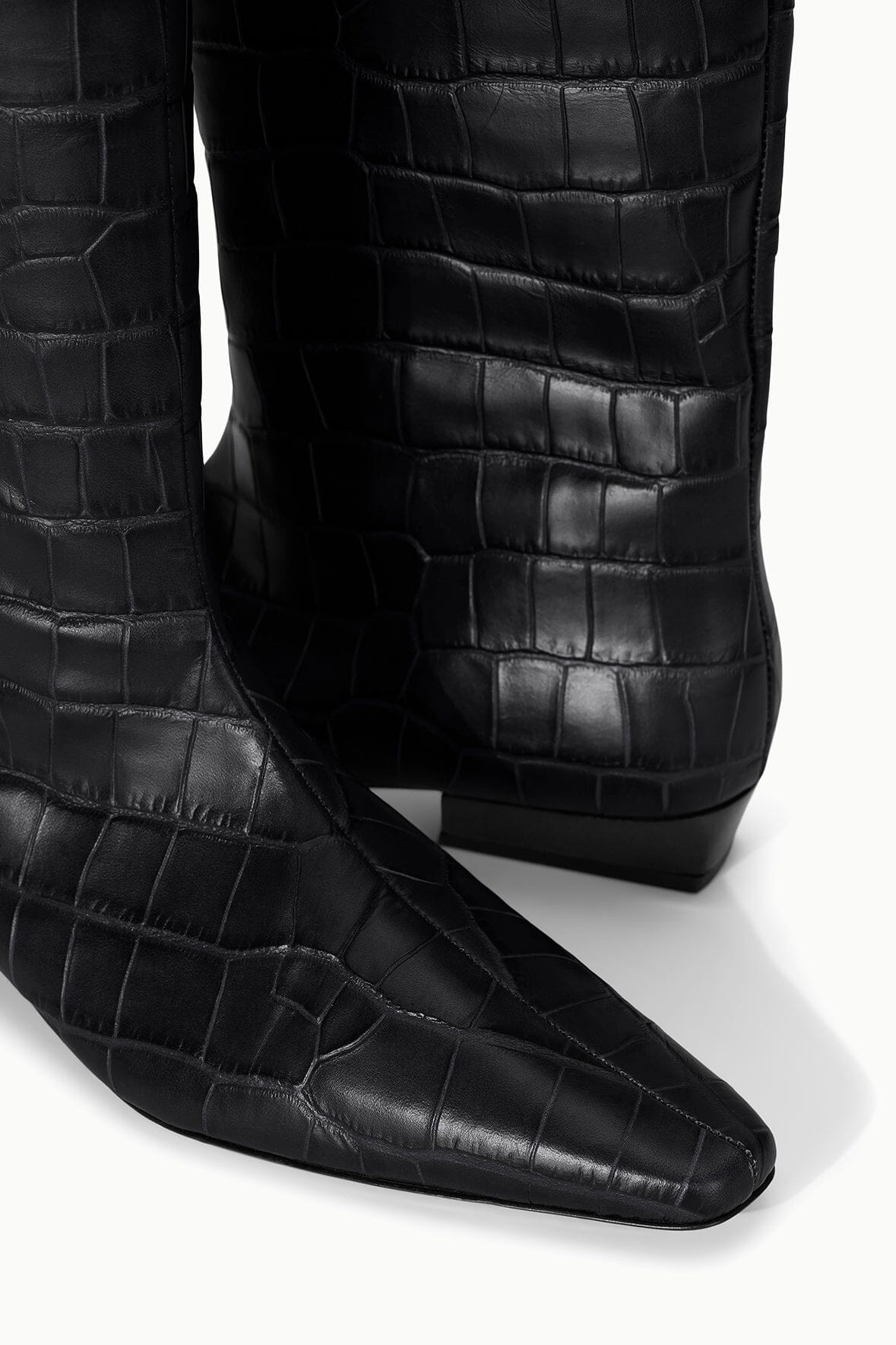 STAUD | Wally Flat Boot Black Croco