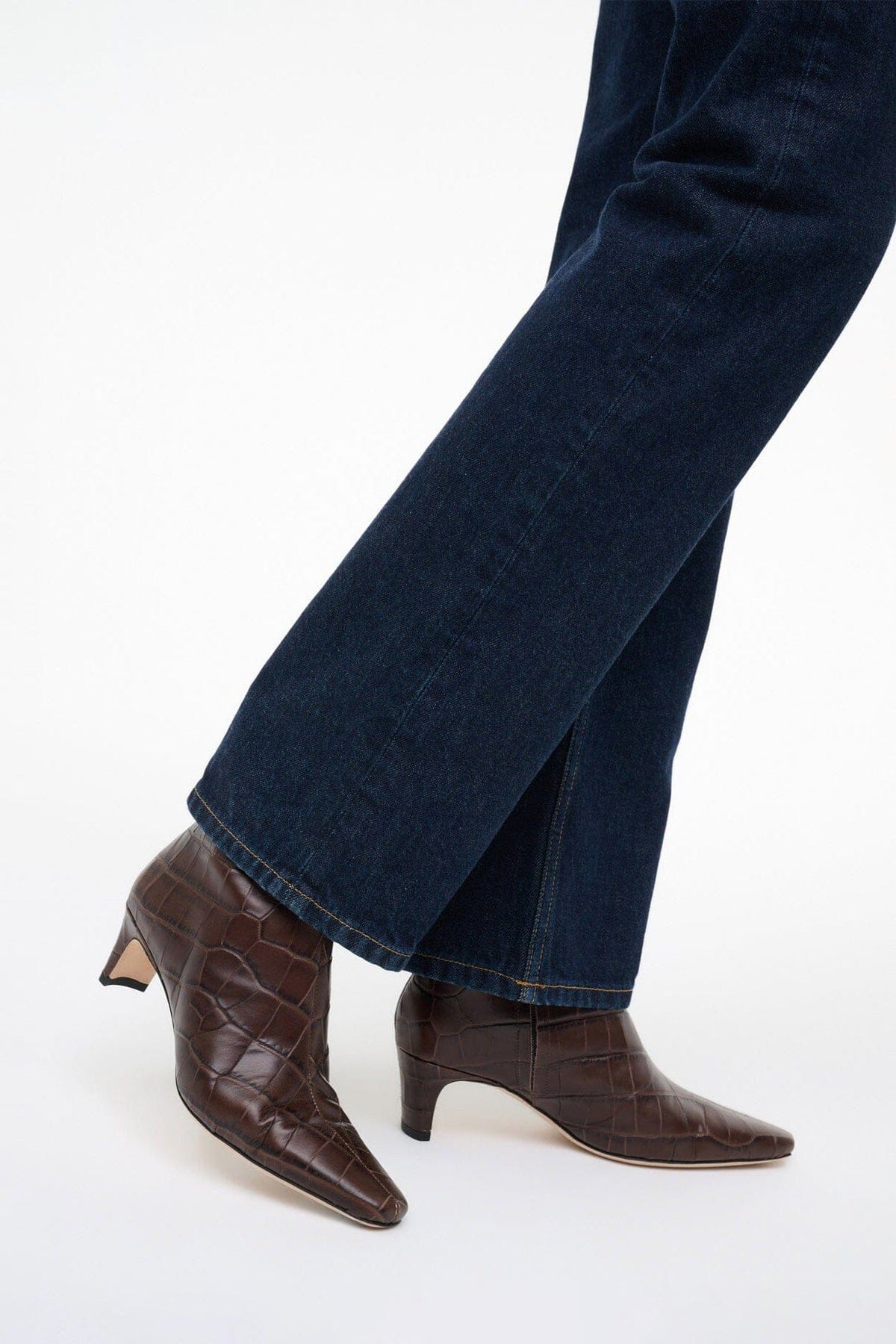 STAUD | Wally Ankle Boot Espresso Croco