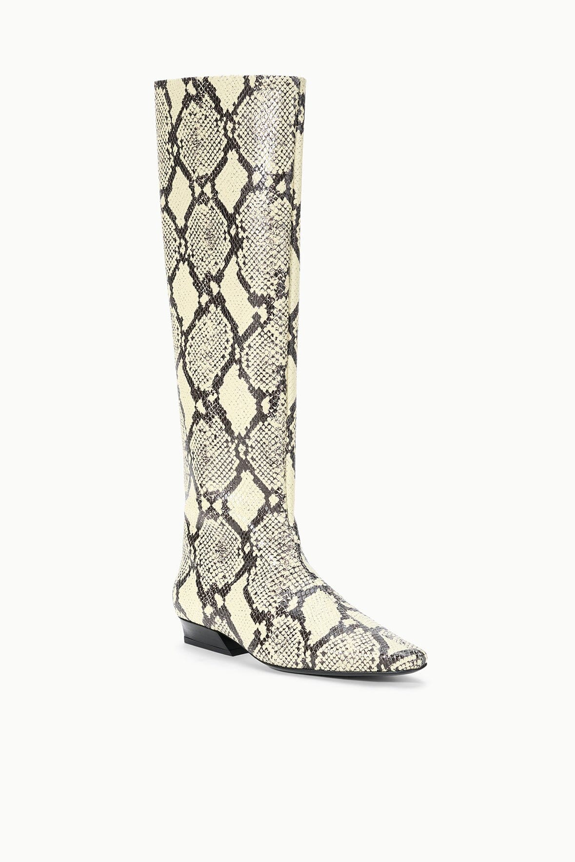 STAUD | Wally Flat Boot White Snake