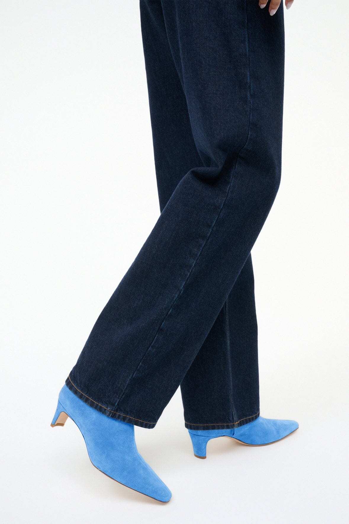 STAUD | Wally Ankle Boot Blue Suede