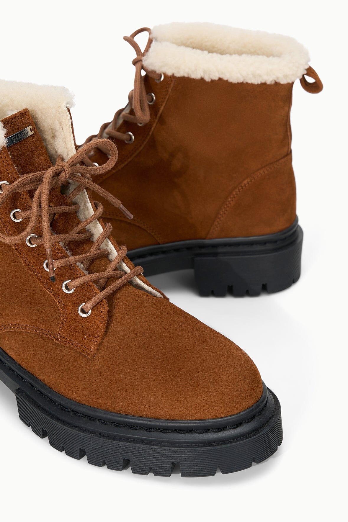 STAUD | Henry Combat Boot Tabac Suede
