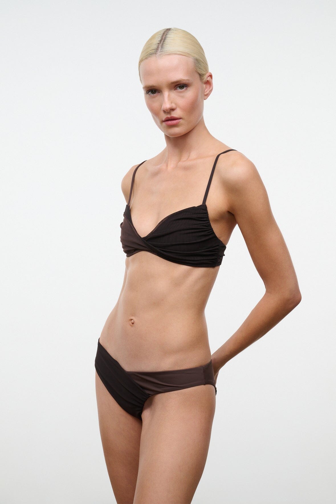 STAUD | La Mer Bikini Top Espresso Dark Chocolate