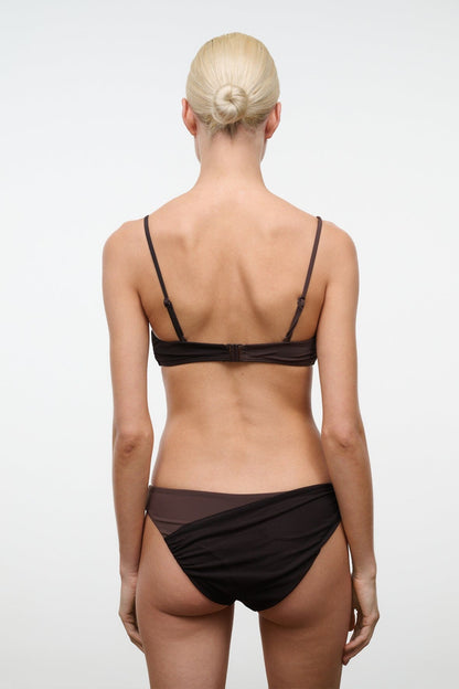 STAUD | La Mer Bikini Top Espresso Dark Chocolate