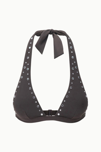 STAUD | Irina Bikini Top Espresso Studs