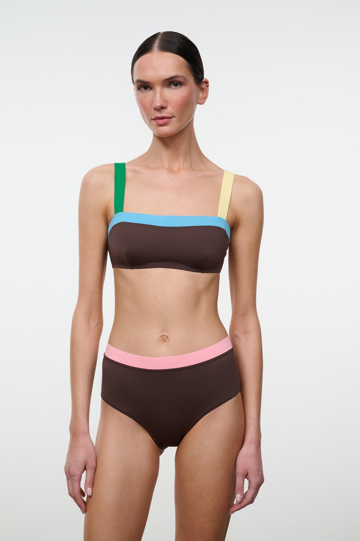 STAUD | Liv Bikini Top Dark Chocolate Multi