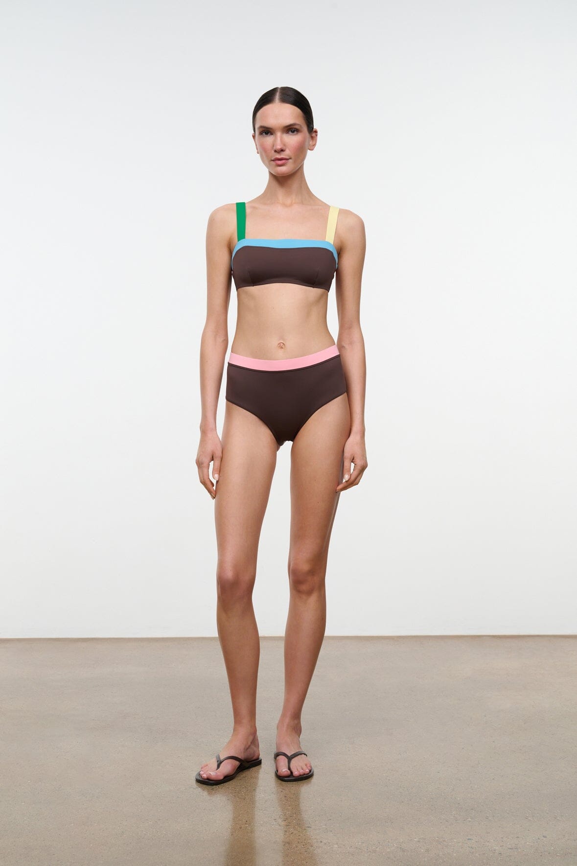 STAUD | Liv Bikini Top Dark Chocolate Multi