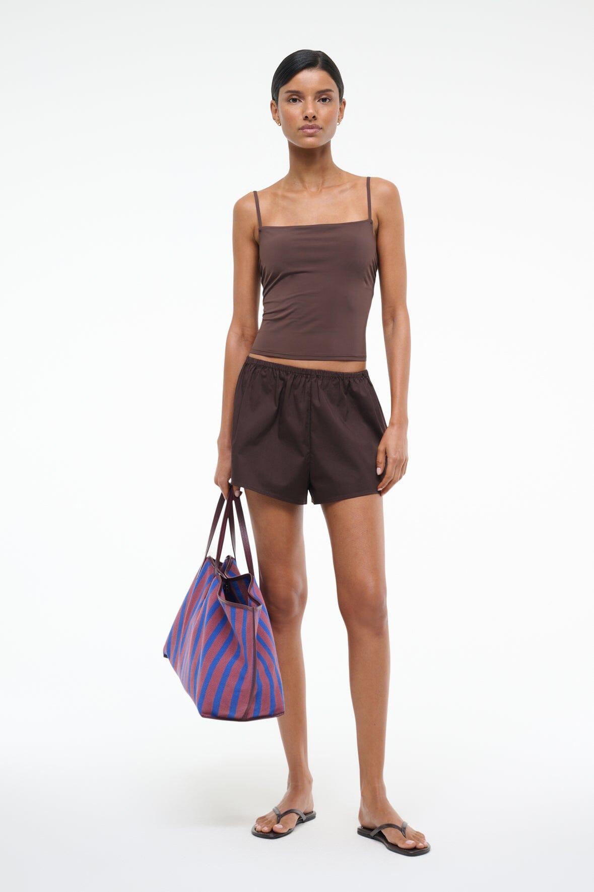 STAUD | Cleo Tankini Top Dark Chocolate