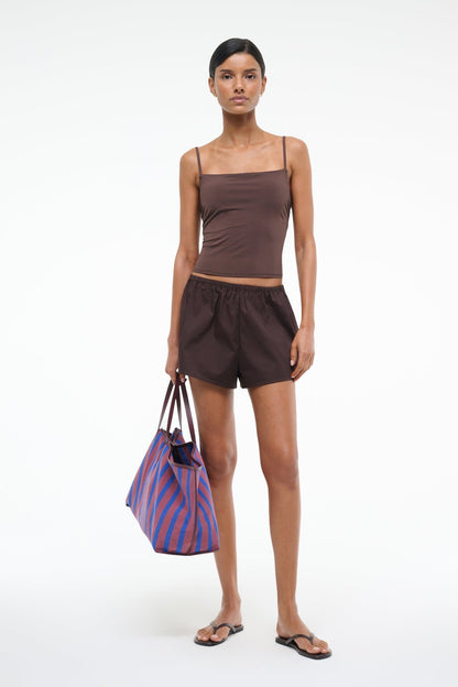 STAUD | Cleo Tankini Top Dark Chocolate