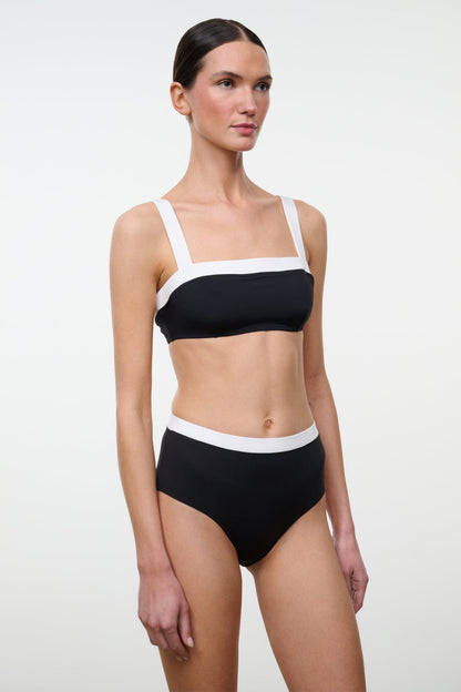 STAUD | Liv Bikini Top Black White