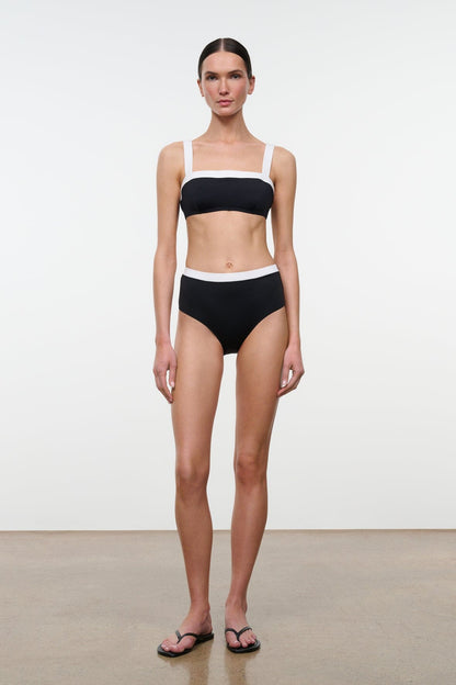 STAUD | Liv Bikini Top Black White