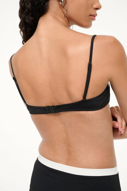 STAUD | Jo Balconette Bikini Top Black White