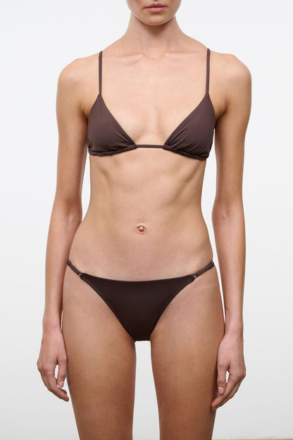 STAUD | Sisley Side Tie Bikini Bottom Dark Chocolate