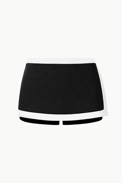 STAUD | Nell Swim Skirt Black/White 1