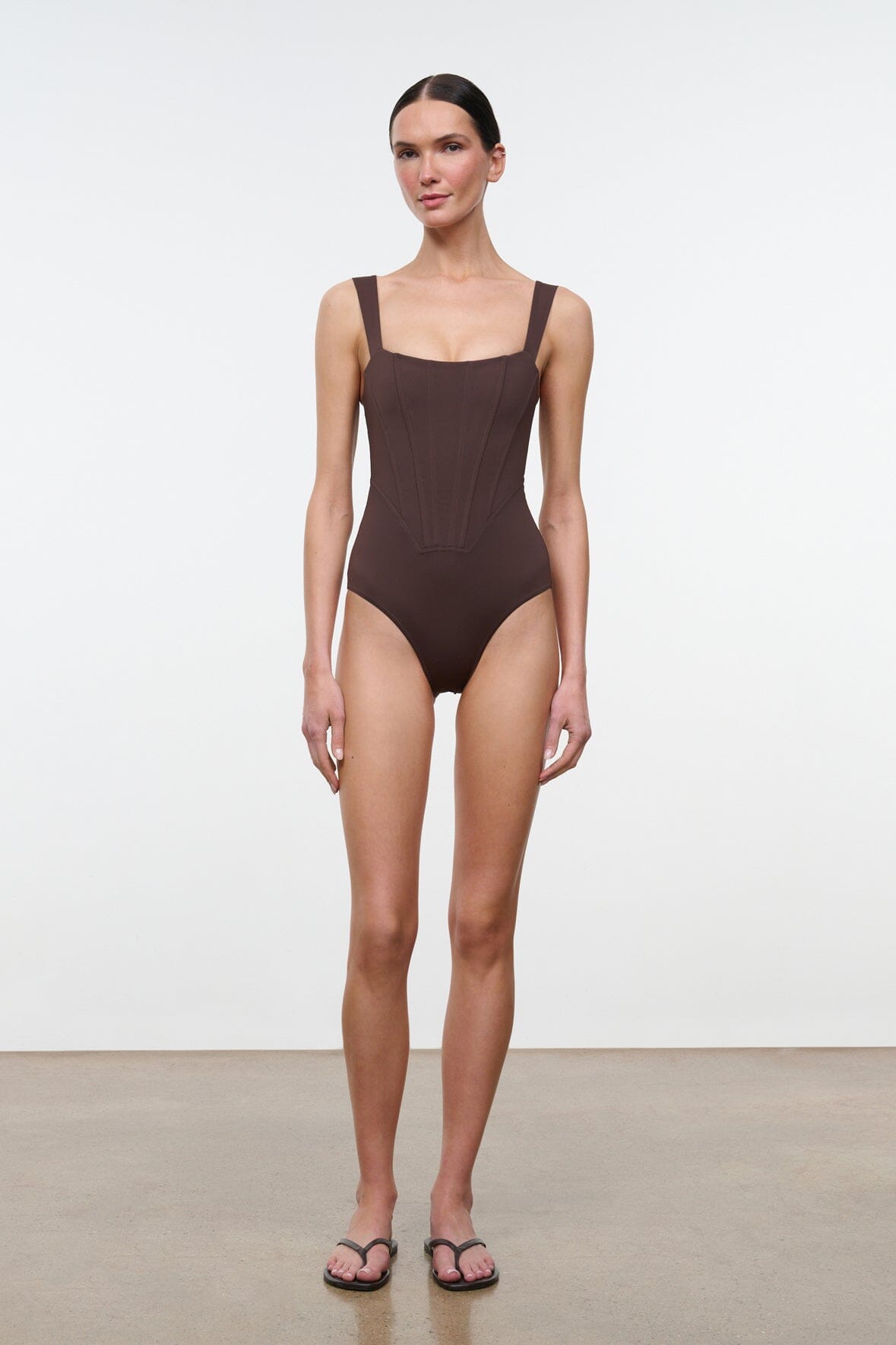 STAUD | Adelaide One Piece Dark Chocolate