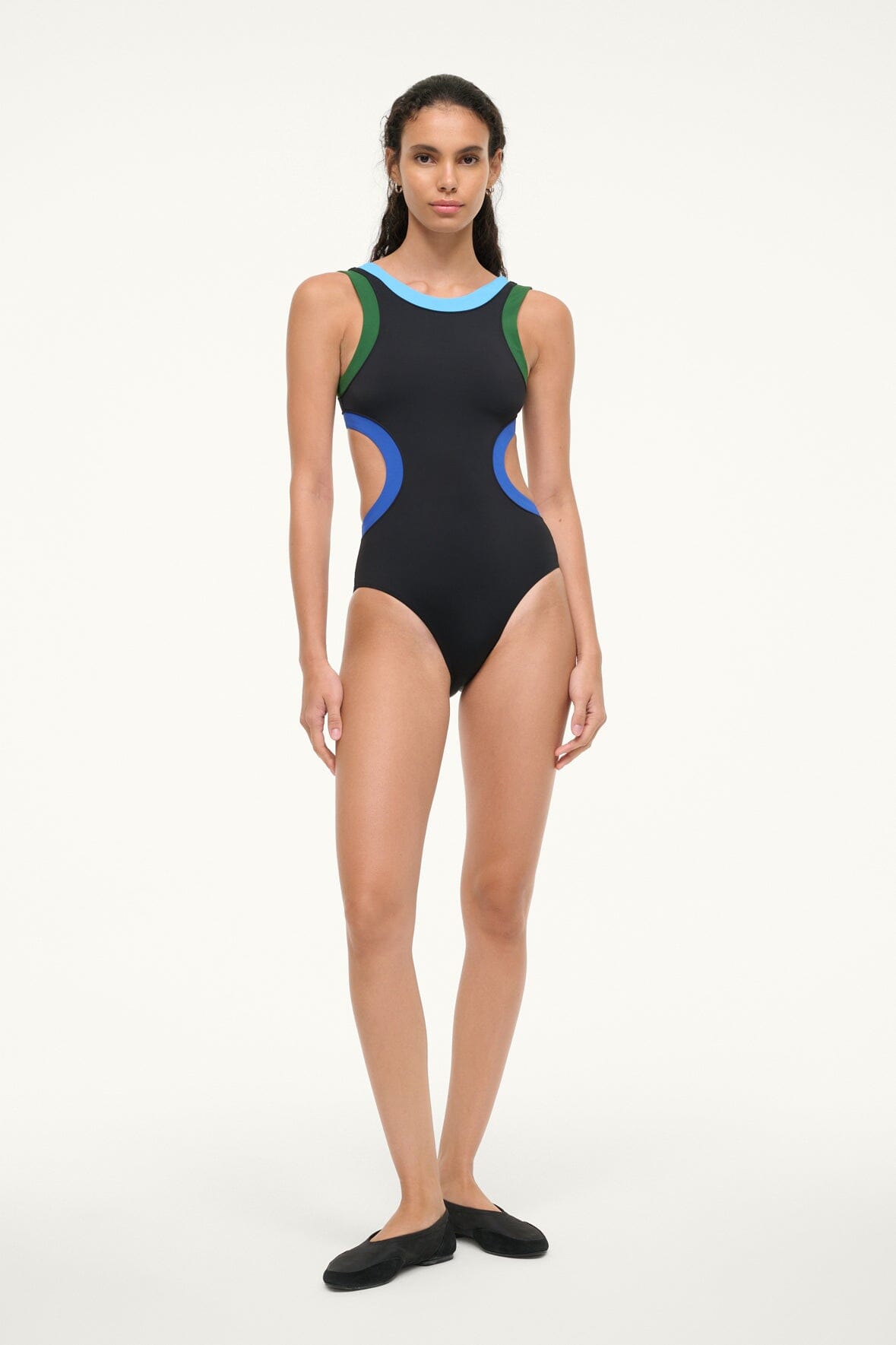 STAUD | Dolce One Piece Black Colorblock