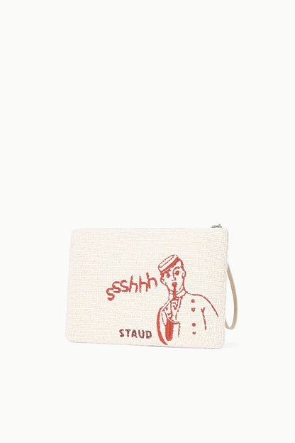 STAUD | Tommy Beaded Large Pouch Do Not Disturb