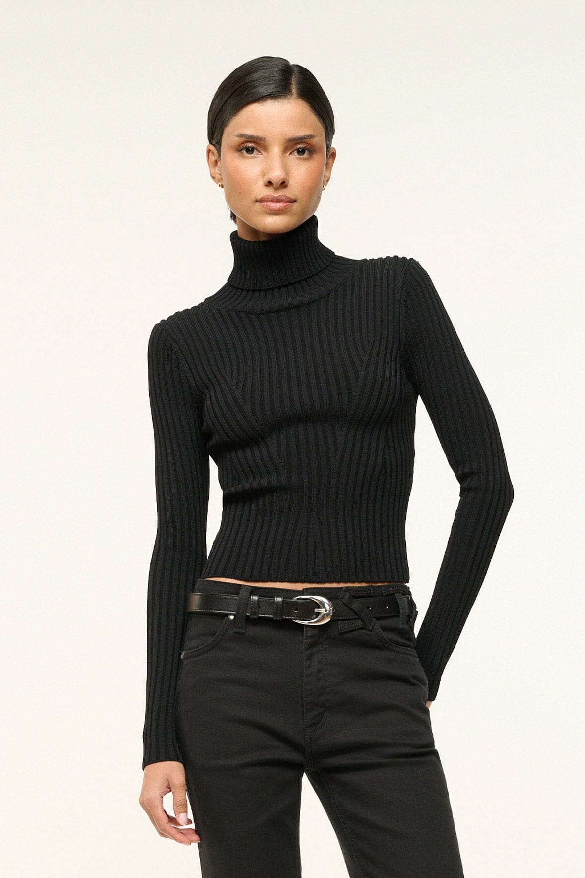 STAUD | Moon Buckle Belt Black Silver