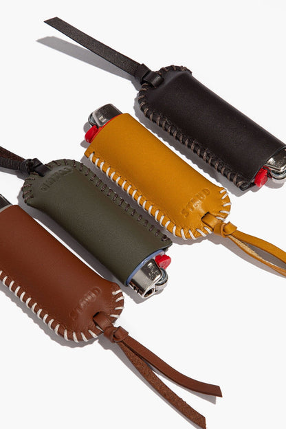 STAUD | Pyre Leather Lighter Cover Tan