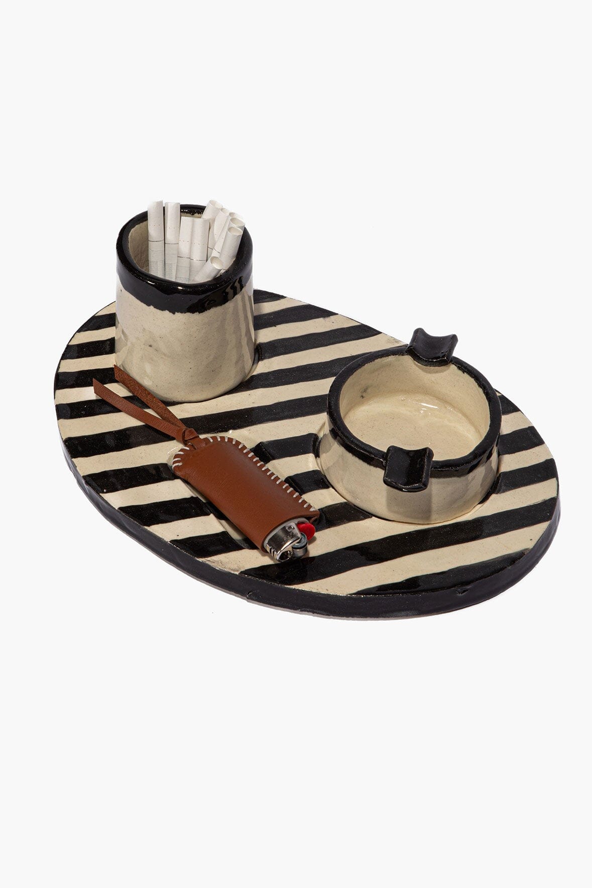 STAUD | Acl Tray Holder Striped Glaze