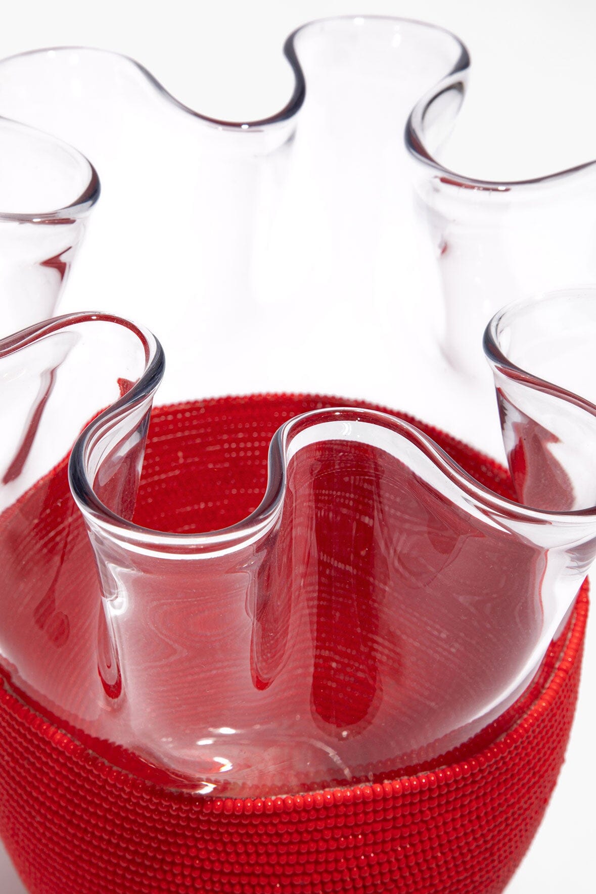 STAUD | Wavy Beaded Vase Red