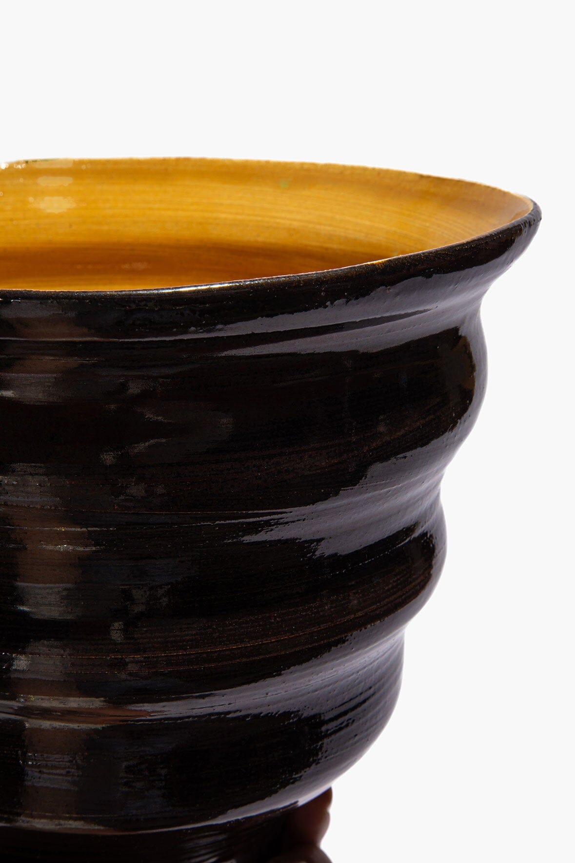 STAUD | Stacked Cone Vase Burgundy Mustard Glaze