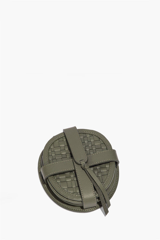 STAUD | Grove Woven Leather Coasters Set Of 4 Moss
