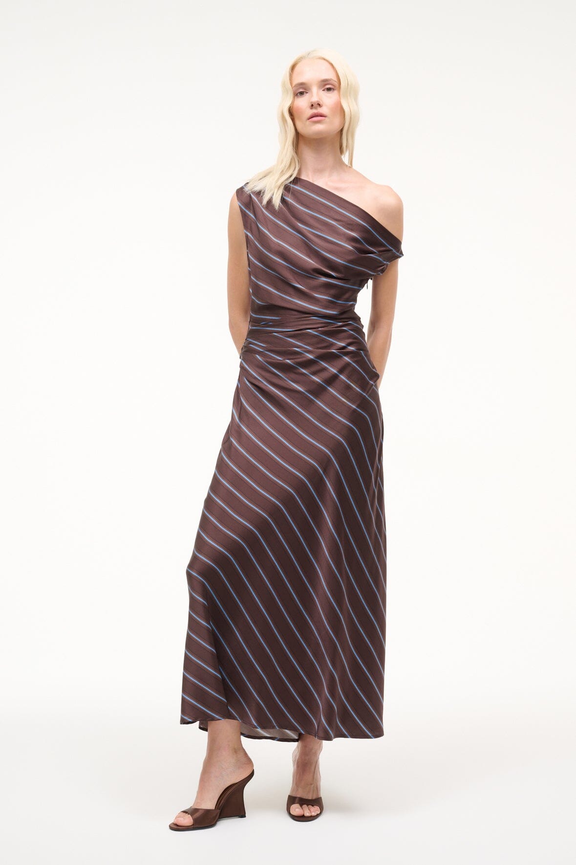 STAUD | Phare Silk Dress Redondo Stripe