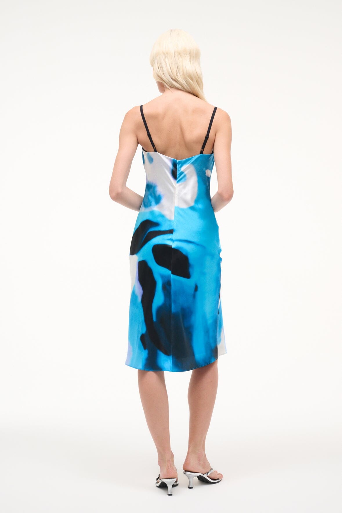 STAUD | Evangeline Silk Dress Blue Haze
