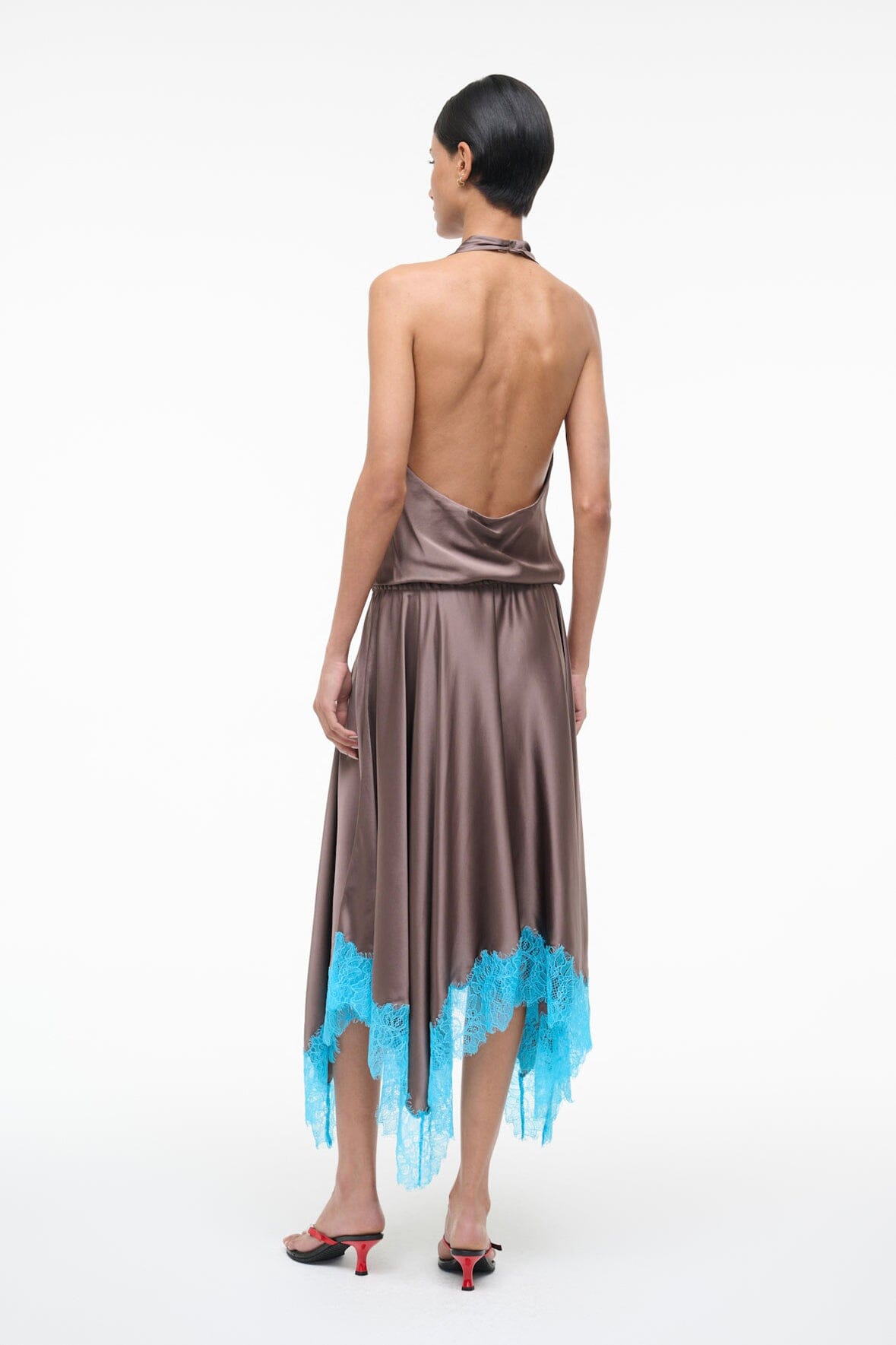STAUD | Elira Silk Dress Mink Pool