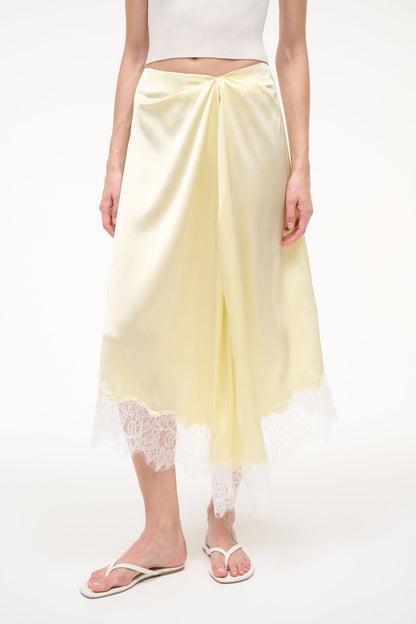 STAUD | Sonoma Silk Skirt Key Lime
