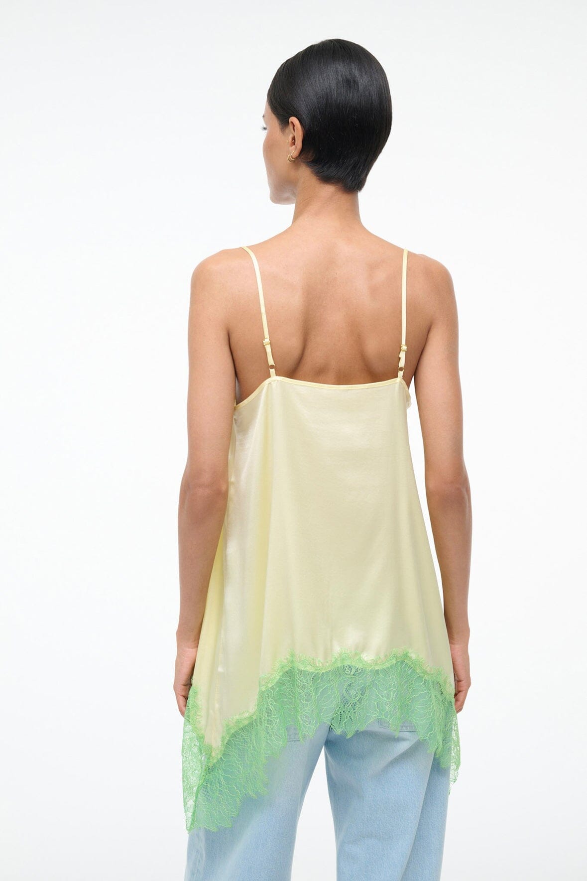 STAUD | Chloe Silk Cami Key Lime Sprout