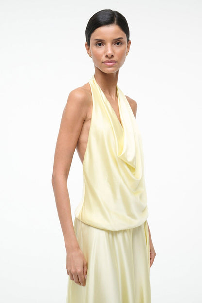 STAUD | Elira Silk Dress Key Lime Sprout