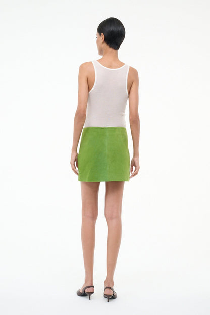 STAUD | Crest Suede Skirt Leaf Suede