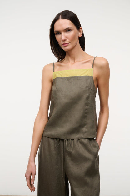 STAUD | Maisie Linen Top Palo Verde