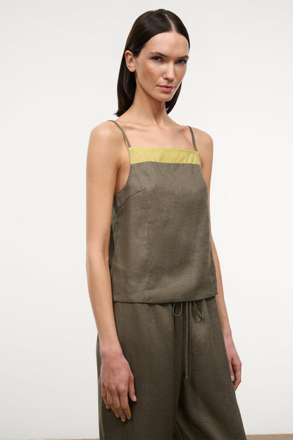 STAUD | Maisie Linen Top Palo Verde