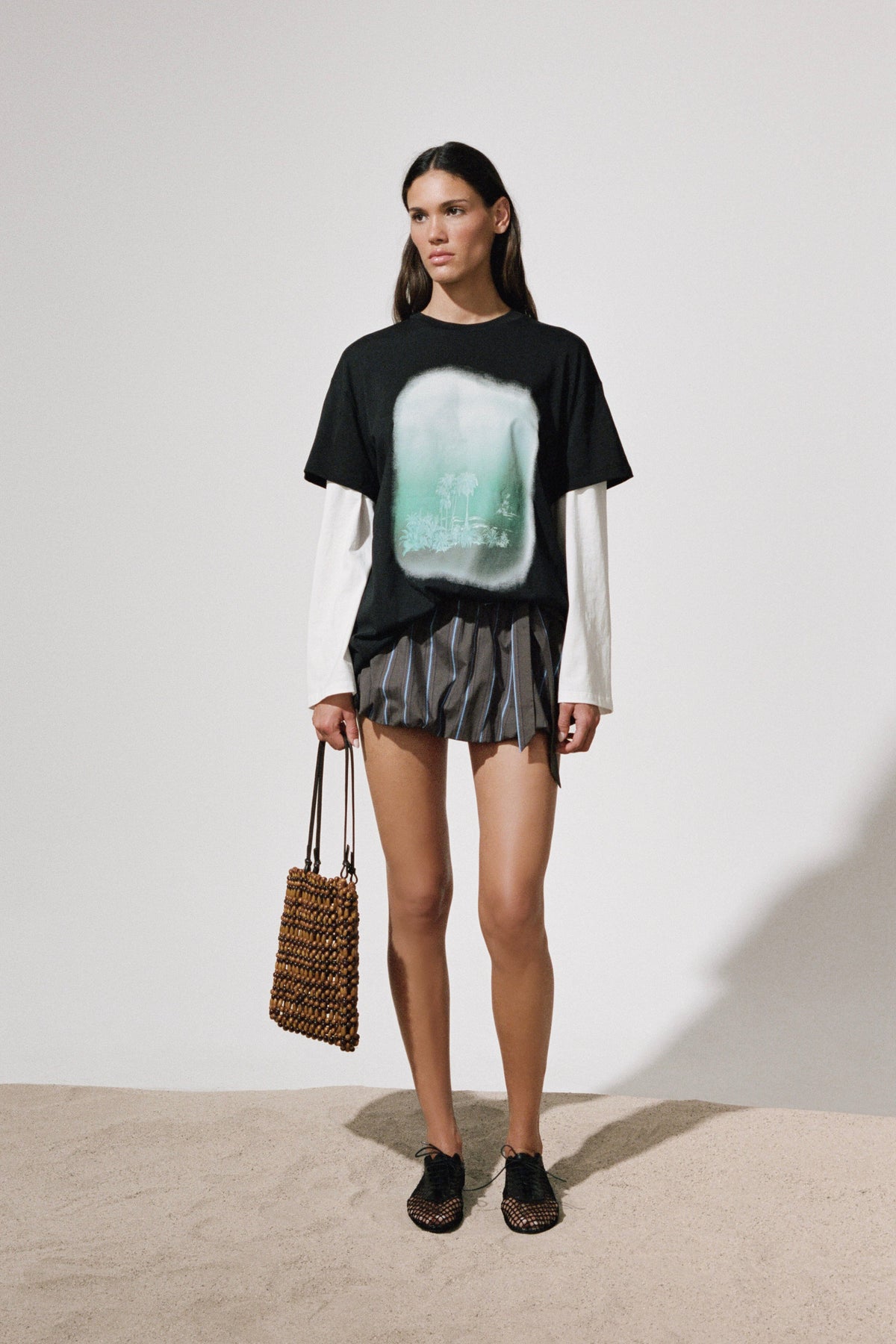 STAUD | Baja Mini Tote Multi Wood Beads