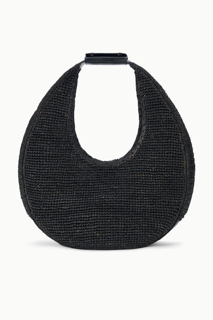 STAUD | Large Raffia Moon Tote Bag Black