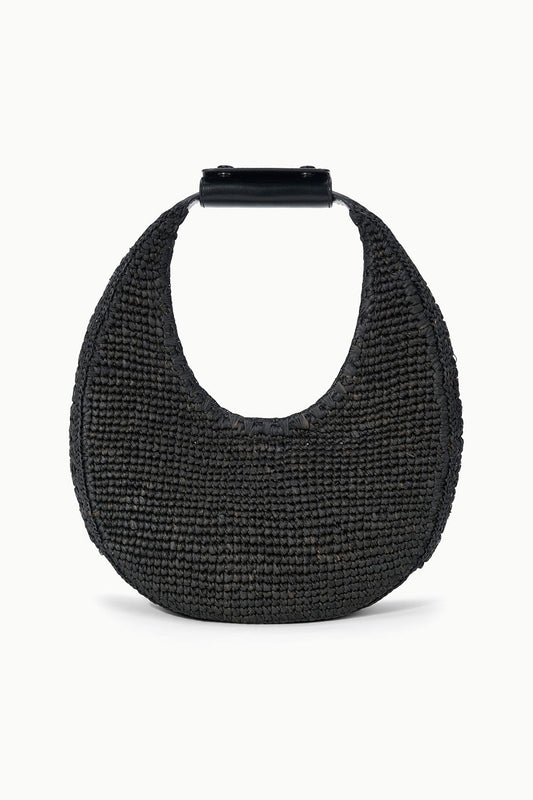 STAUD | Moon Raffia Tote Bag Black