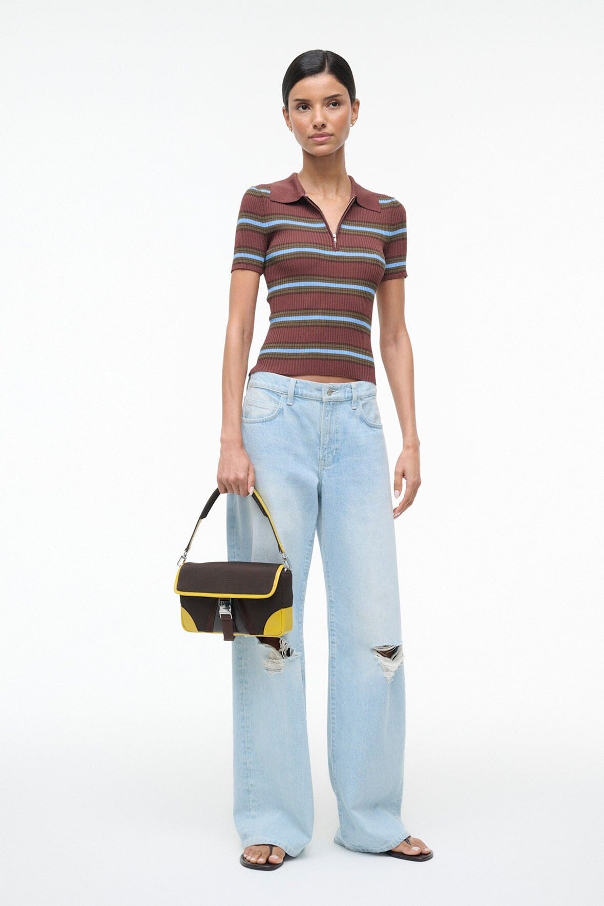 STAUD | Tony Shoulder Bag Espresso Lemon