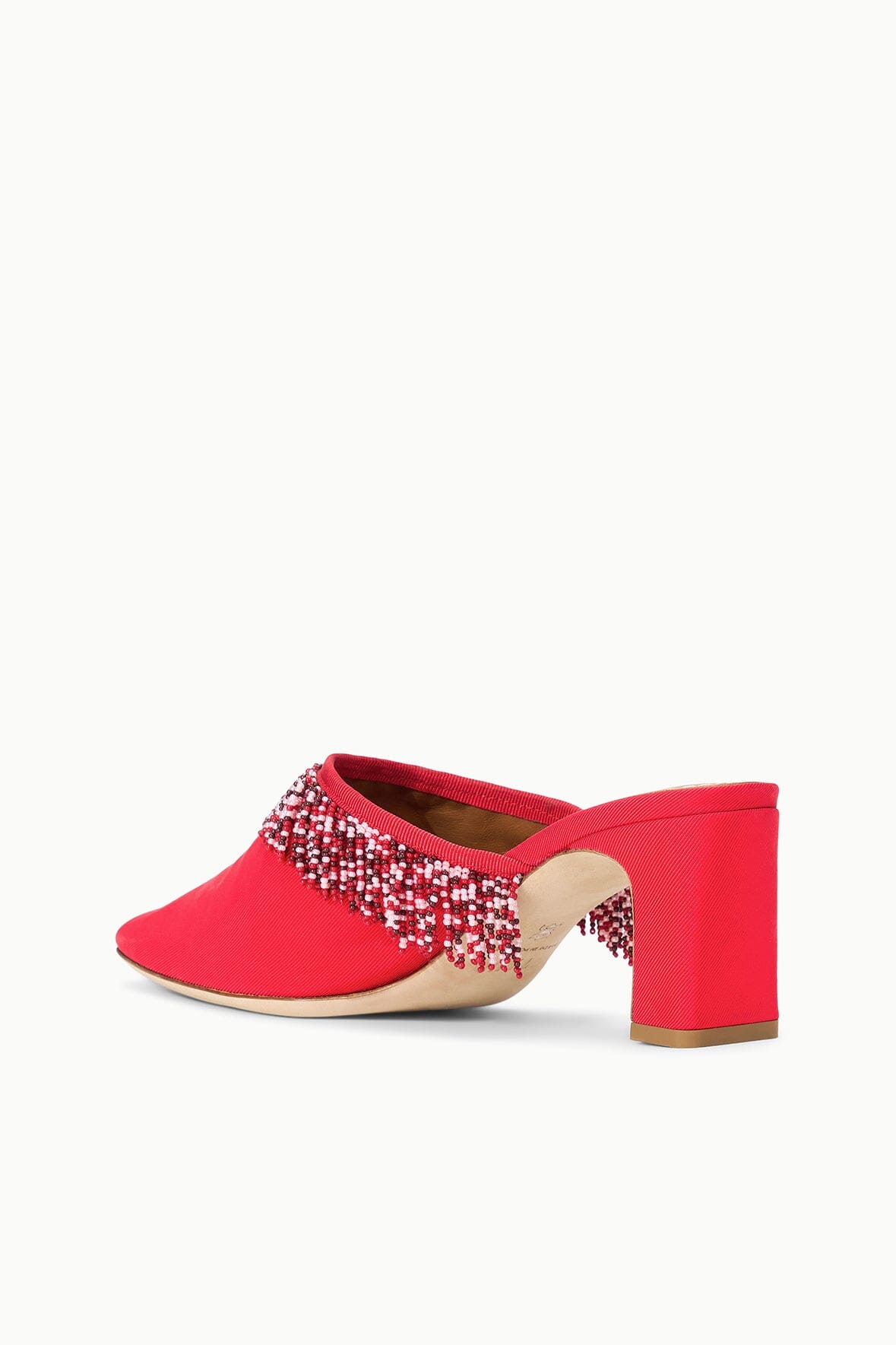 STAUD | Joanna Kitten Heel Mule Red Rose