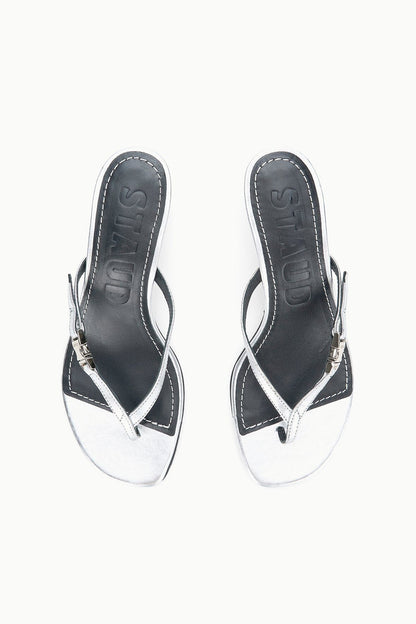 STAUD | Flynn Kitten Heel Silver