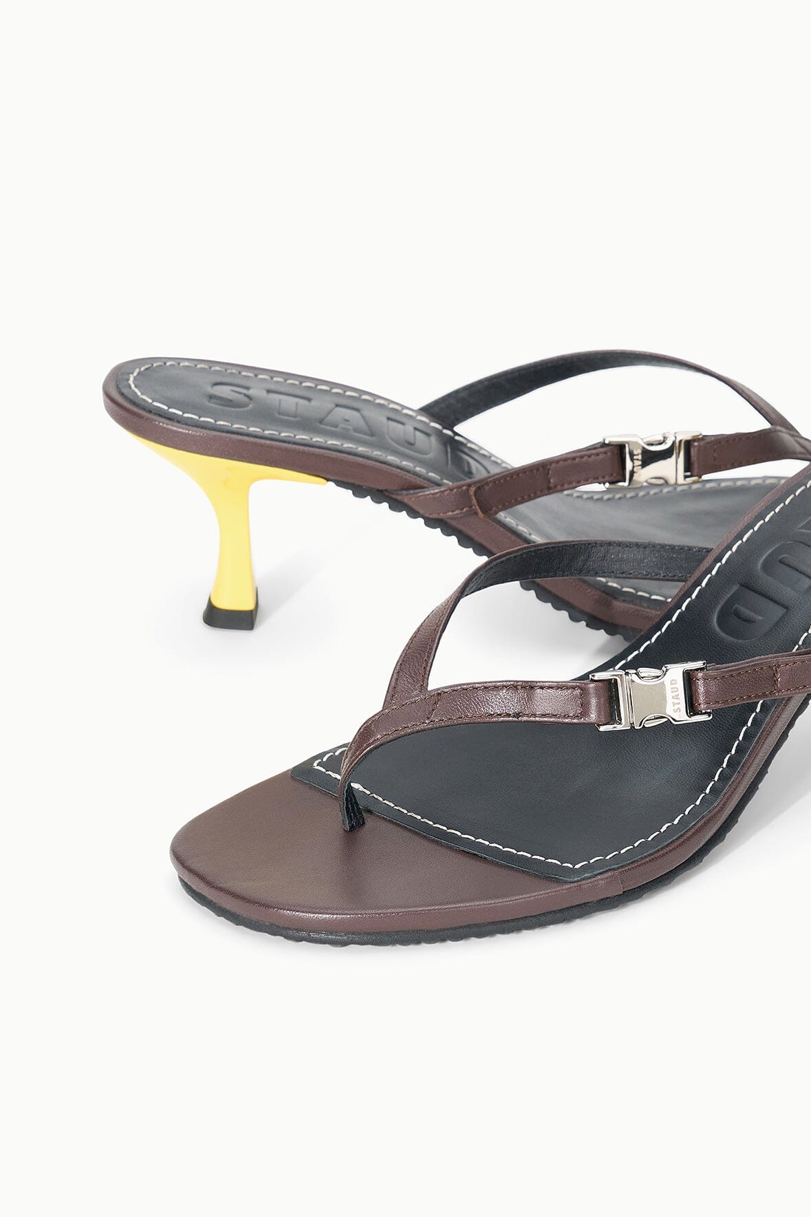 STAUD | Flynn Kitten Heel Espresso Lemon