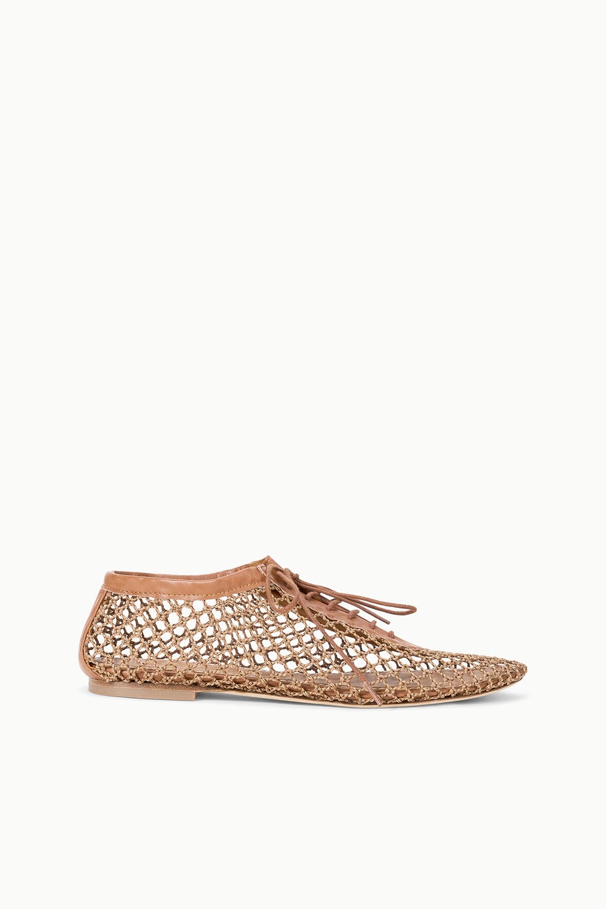 STAUD | Kit Lace Up Flat Tan