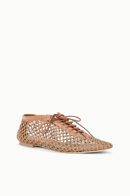 STAUD | Kit Lace Up Flat Tan