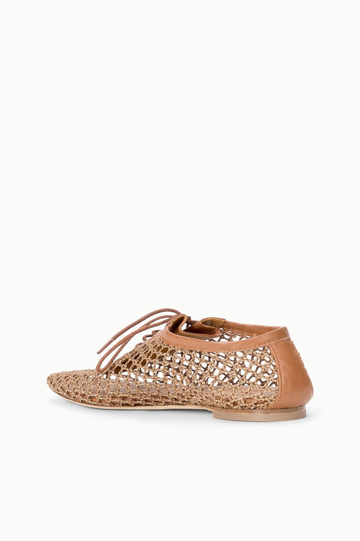 STAUD | Kit Lace Up Flat Tan