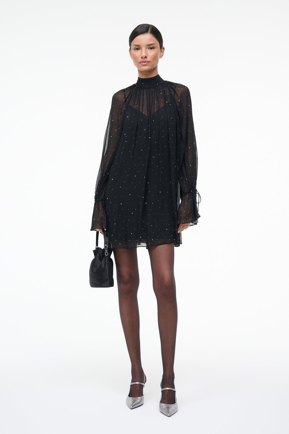 STAUD | Sebastian High Heel Slingback Pewter