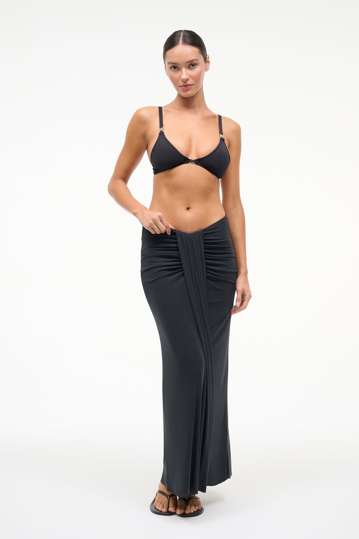 STAUD | Soraya Mesh Skirt Black